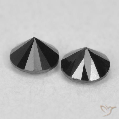 Pedras preciosas de Diamante Preto natural de 0.08 ct, Redondo, Opaco