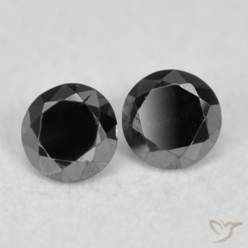 Pedras preciosas de Diamante Preto natural de 0.09 ct, Redondo, Opaco