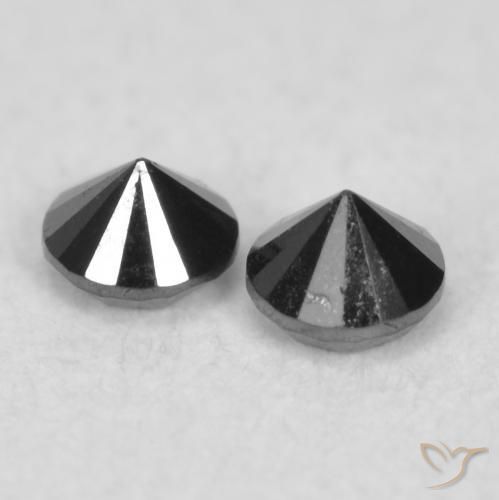 Pedras preciosas de Diamante Preto natural de 0.09 ct, Redondo, Opaco