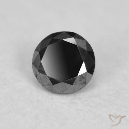 Diamante Preto Natural 0.02ct, Redondo, Opaco