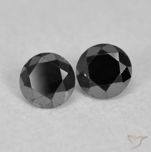 Pedras preciosas de Diamante Preto natural de 0.08 ct, Redondo, Opaco