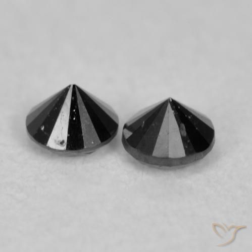 Pedras preciosas de Diamante Preto natural de 0.08 ct, Redondo, Opaco