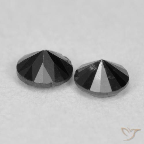 Pedras preciosas de Diamante Preto natural de 0.08 ct, Redondo, Opaco