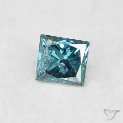 Diamante Azul Natural 0.06ct, Quadrado, VS