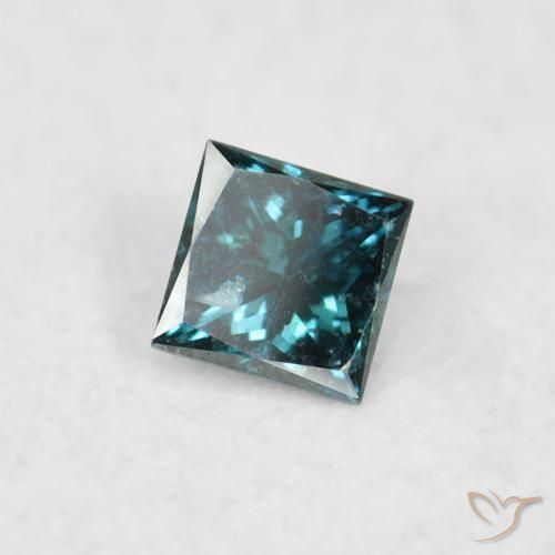 Diamante Azul Natural 0.05ct, Quadrado, VS