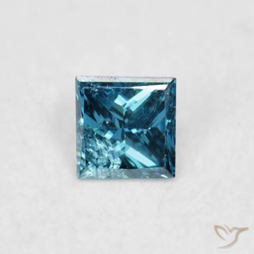 0.05ct Natural Azul Diamante, Quadrado, VS-SI