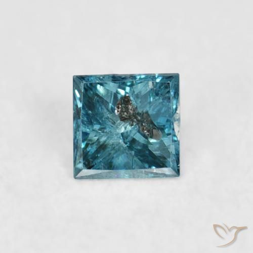 0.07ct Natural Azul Diamante, Quadrado, VS-SI