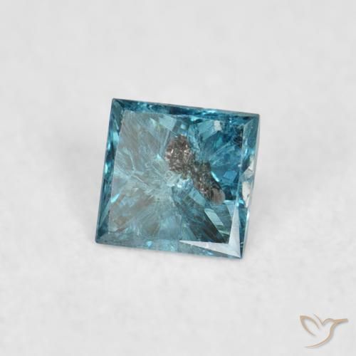 Diamante Azul Natural 0.07ct, Quadrado, VS-SI