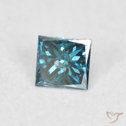 Diamante Azul Natural 0.06ct, Quadrado, VS-SI