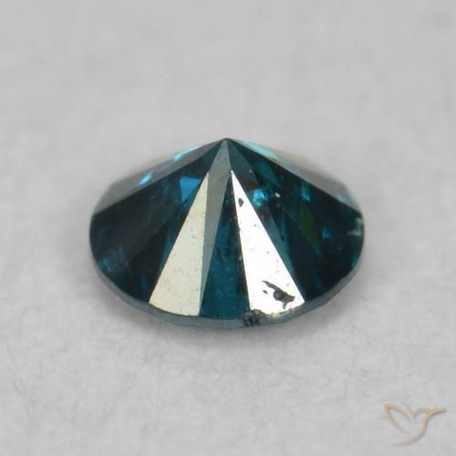 Diamante Azul Natural 0.07ct, Redondo, VS-SI