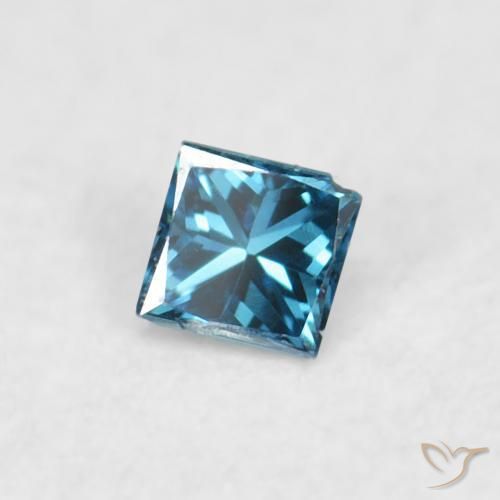 Diamante Azul Natural 0.02ct, Quadrado, VS-SI