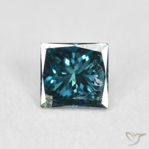 0.09ct Natural Azul Diamante, Quadrado, SI