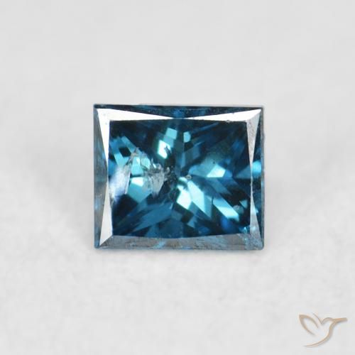 0.08ct Natural Azul Diamante, Quadrado, VS-SI