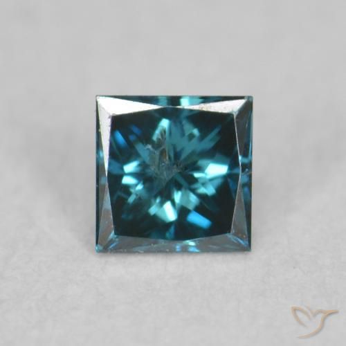 0.07ct Natural Azul Diamante, Quadrado, VS