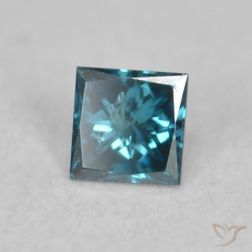 Diamante Azul Natural 0.07ct, Quadrado, VS