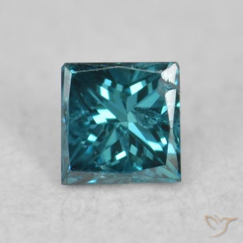 0.06ct Natural Azul Diamante, Quadrado, VS-SI