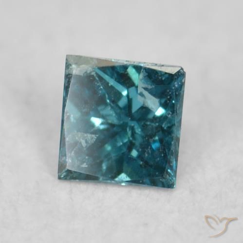 Diamante Azul Natural 0.03ct, Quadrado, VS-SI