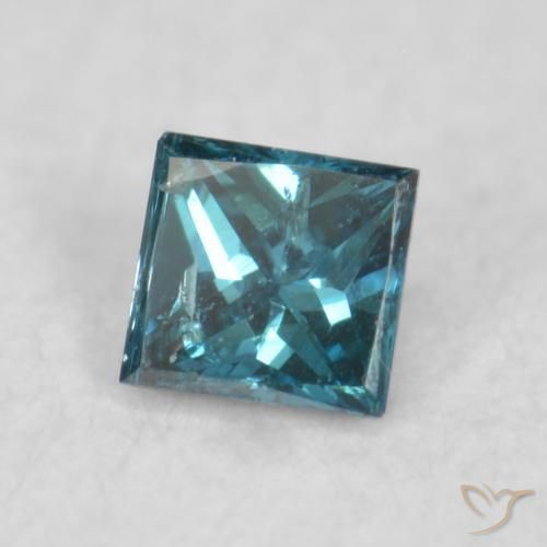 Diamante Azul Natural 0.03ct, Quadrado, VS