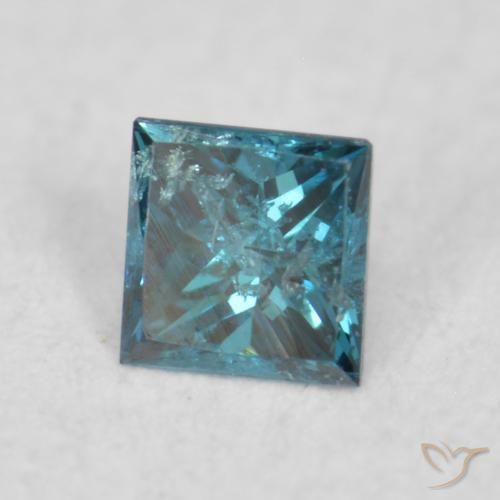 Diamante Azul Natural 0.04ct, Quadrado, VS