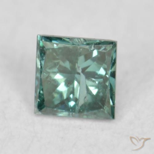 Diamante Verde Natural 0.08ct, Quadrado, VS