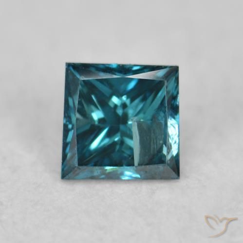 0.07ct Natural Azul Diamante, Quadrado, VS