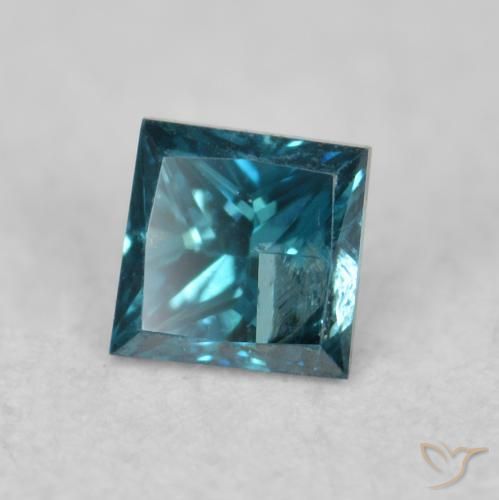 Diamante Azul Natural 0.07ct, Quadrado, VS