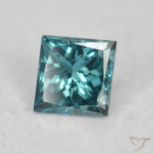 Diamante Azul Natural 0.08ct, Quadrado, VS