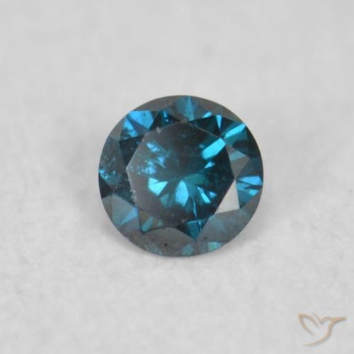 Diamante Azul Natural 0.04ct, Redondo, VS