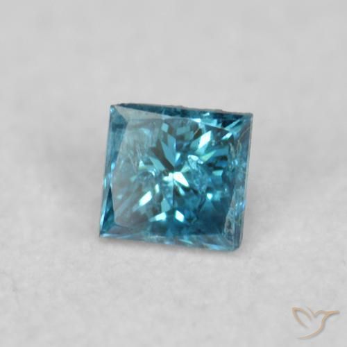 Diamante Azul Natural 0.03ct, Quadrado, VS
