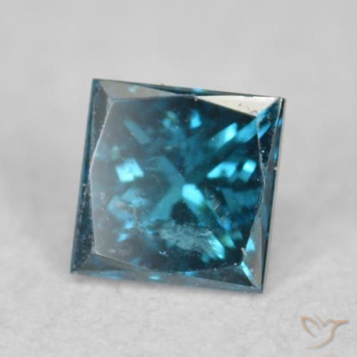 Diamante Azul Natural 0.07ct, Quadrado, VS