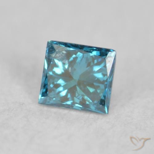 Diamante Azul Natural 0.06ct, Quadrado, VS-SI