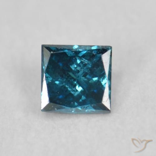 0.08ct Natural Azul Diamante, Quadrado, VS-SI
