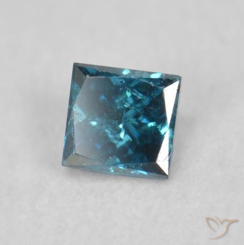 Diamante Azul Natural 0.08ct, Quadrado, VS-SI