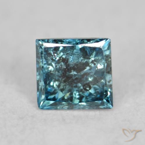 0.09ct Natural Azul Diamante, Quadrado, SI