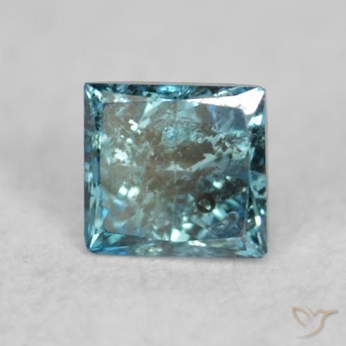 Diamante Azul Natural 0.09ct, Quadrado, SI