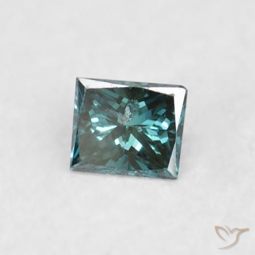 Diamante Azul Natural 0.03ct, Quadrado, VS