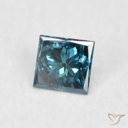 Diamante Azul Natural 0.07ct, Quadrado, VS