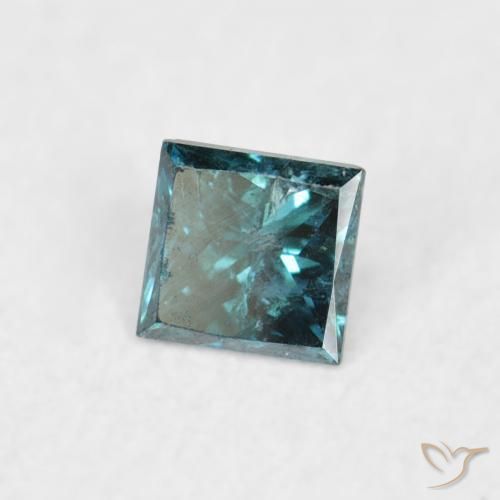 Diamante Azul Natural 0.06ct, Quadrado, VS