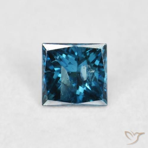 0.07ct Natural Azul Diamante, Quadrado, VS-SI