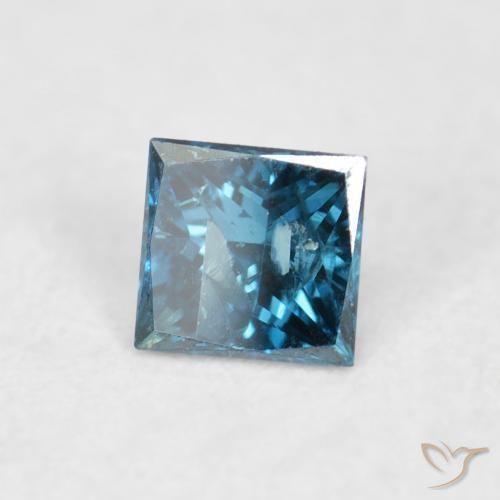 Diamante Azul Natural 0.07ct, Quadrado, VS-SI