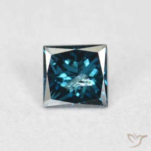 0.07ct Natural Azul Diamante, Quadrado, VS-SI