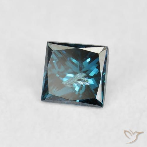 Diamante Azul Natural 0.07ct, Quadrado, VS-SI