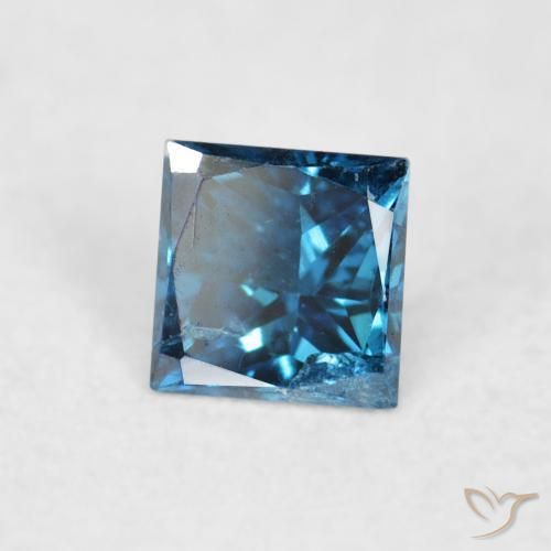 Diamante Azul Natural 0.08ct, Quadrado, VS-SI