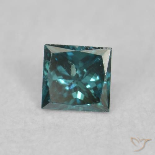 Diamante Azul Natural 0.03ct, Quadrado, VVS-VS