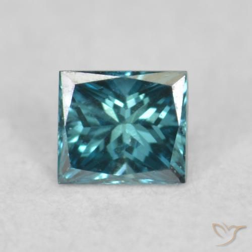 0.07ct Natural Azul Diamante, Quadrado, VVS-VS