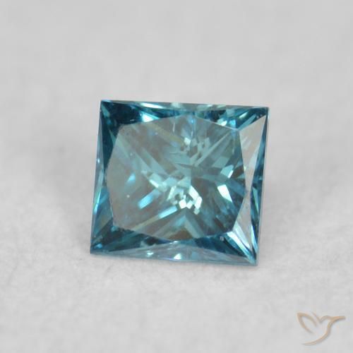Diamante Azul Natural 0.05ct, Quadrado, VVS-VS