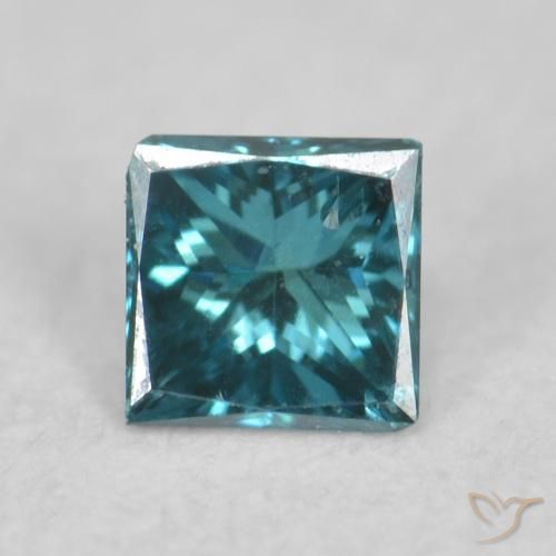 0.08ct Natural Azul Diamante, Quadrado, VVS-VS