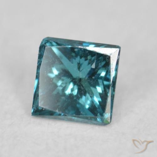 Diamante Azul Natural 0.08ct, Quadrado, VVS-VS