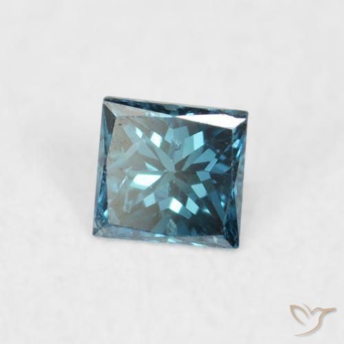 Diamante Azul Natural 0.06ct, Quadrado, VVS-VS