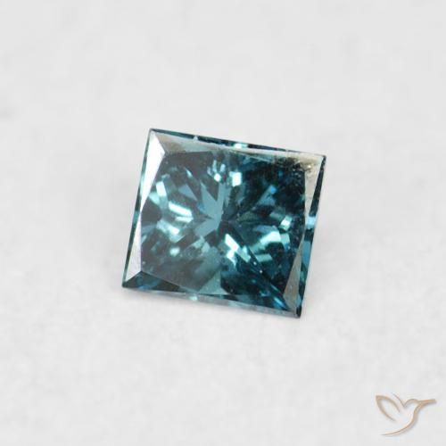 Diamante Azul Natural 0.03ct, Quadrado, VVS-VS